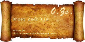 Orosz Zsófia névjegykártya